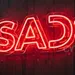 Custom Neon | Crying Word Neon Sign with Sad Face Icon | 8x24 | Blue & White 1