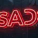 Custom Neon | Crying Word Neon Sign with Sad Face Icon | Blue & White LED Neon Wall Light for Bedrooms, Cafes, Lounges, Gaming Rooms, Events & Gifting | 8x24 | Blue & White | Plug-in Waterproof FlexAC 2