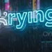 Custom Neon | Crying Word Neon Sign with Sad Face Icon | Blue & White LED Neon Wall Light for Bedrooms, Cafes, Lounges, Gaming Rooms, Events and Gifting | 8x24 | Blue & White 2
