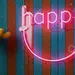 Custom Neon | Happy Word Neon Sign with Smile Curve | 20x24 | Pink 1
