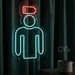 Custom Neon | Human Figure with Battery Neon Sign | 20x12 | Blue & Red 1