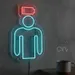 Custom Neon | Human Figure with Battery Neon Sign | 20x12 | Blue & Red 2