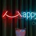 Custom Neon | Happy Word Neon Sign with Smile Design | 6x24 | Red & Blue 1
