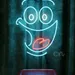 Custom Neon | Cartoon Face Neon Sign with Fun Expression | 20x15 | Blue, White & Red 1
