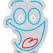 Custom Neon | Cartoon Face Neon Sign with Fun Expression | Stylish Blue, White & Red LED Neon for Bedrooms, Game Rooms, Parties, Events and Personalized Gifting | 20x15 | Blue, White & Red 3