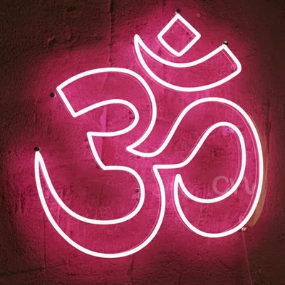 Custom Neon | Om Symbol Neon Sign | Stylish Pink LED Neon for Meditation Rooms, Yoga Studios, Temples, Spiritual Events and Personalized Gifting | 21x20 | Pink