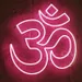 Custom Neon | Om Symbol Neon Sign | Stylish Pink LED Neon for Meditation Rooms, Yoga Studios, Temples, Spiritual Events and Personalized Gifting | 21x20 | Pink 1
