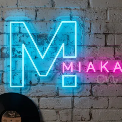 Custom Neon | MIAKA Name Neon Sign with Large M Design | Stylish Blue & Pink LED Neon for Home Decor, Events, Parties, Shops and Personalized Gifting | 15x24 | Blue & Pink