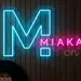 Custom Neon | MIAKA Name Neon Sign with Large M Design | 15x24 | Blue & Pink 2