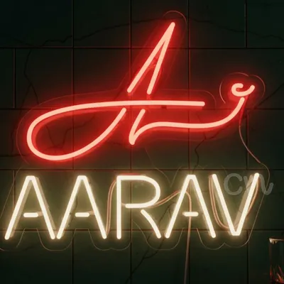 Custom Neon | AARAV Neon Sign | 18x21 | Red