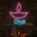 Custom Neon | Custom Neon Sign | Diya with Lamp & Flame Design Personalized | 18x15 2