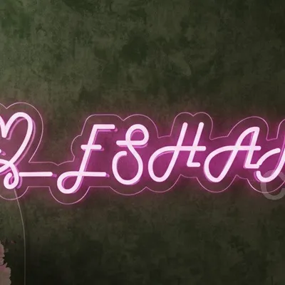 Custom Neon | Custom Neon Sign Eshan with Heart Design Personalized | 7x24