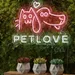 17x22 PETLOVE Neon Sign – Pink Cat & Dog Outline with Heart Accent and White Letters – LED Neon Light for Pet Shops, Veterinary Clinics, Grooming Salons, Animal Shelters & Pet Lovers’ Wall Decor 2