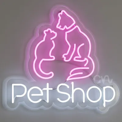 Custom Neon | Pet Shop Neon Sign | Blue, Pink | 20x23