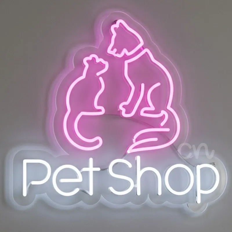 Custom Neon | Pet Shop Neon Sign | Blue, Pink | 20x23