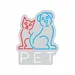 22x17 Pet Neon Sign – Red Cat & Blue Dog with White "PET" Text – LED Neon Light for Pet Shops, Grooming Salons, Veterinary Clinics & Pet Lovers – Modern Storefront & Home Wall Decor 3