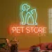 Pet Store Neon Sign 18x23 Inch – Blue Dog & Cat Outline with Red “PET STORE” LED Neon Light for Animal Shops, Grooming Salons, Veterinary Clinics, Adoption Centers & Pet Boutiques 2