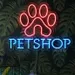 Pet Shop Neon Sign 18x24 Inch – Red Paw Print with Blue “PETSHOP” LED Neon Light for Pet Stores, Grooming Salons, Veterinary Clinics, Dog Daycare, Cat Cafes & Animal Shelters 2