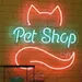 Custom Neon | Pet Shop Neon Sign 18x18 Inch | Blue and Red 1