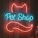 Pet Shop Neon Sign 18x18 Inch – Blue “Pet Shop” LED Light with Red Cat Outline and Tail Design for Pet Supply Stores, Cat Cafes, Grooming Salons, Veterinary Clinics & Animal Shelters 2