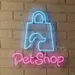 Custom Neon | Pet Shop Neon Sign 23x22 Inch | Blue and Pink 2