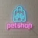 Custom Neon | Pet Shop Neon Sign 20x21 Inch | Blue, Pink 2