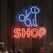 Pet Grooming Shop Neon Sign 17x19 Inch – Blue Dog with Scissors & Red “SHOP” LED Light for Grooming Salons, Pet Stores, Veterinary Clinics, Dog Spas, Pet Boutiques & Animal Care Businesses 1