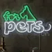 For Pets Neon Sign 15x24 Inch – Dog Outline LED Neon Wall Light in Green & White, Pet Store, Grooming Salon, Veterinary Clinic, Animal Supply Shop Sign, Bright LED Window Display Business Decor 2