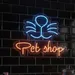 Pet Shop Neon Sign 18x23 Inch – Cat Whiskers LED Neon Wall Light in Blue & Orange, Pet Store, Grooming Salon, Veterinary Clinic, Animal Supply Shop Business Sign, Cute LED Light-Up Storefront Decor 2