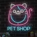 Pet Shop Neon Sign 21x20 Inch – Cute Cat LED Neon Wall Light, Pink & Blue Pet Store Sign, Grooming Salon, Veterinary Clinic, Animal Supply Shop Decorative LED Light-Up Business Sign for Pet Lovers 1