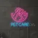 Pet Care Neon Sign 22x22 Inch – Pink & Blue LED Wall Light with Dog, Cat & Rabbit Design, Veterinary Clinic Sign, Grooming Salon, Pet Shop & Animal Shelter Decorative Neon LED Sign for Businesses 2
