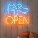 19x22 Pet Open LED Neon Sign – Blue Cat & Dog Outline with Orange “OPEN” – Bright Window Light for Pet Stores, Grooming Salons, Veterinary Clinics, Animal Boutiques, and Pet Daycare Businesses 2