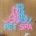 17x20 Pet Spa LED Neon Sign with Dog and Cat Outline – Bright Pink & Blue Neon Wall Light for Grooming Salons, Veterinary Clinics, and Pet Care Businesses – Modern Decorative Pet Grooming Sign 2