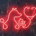 Custom Neon | Vet Clinic Neon Sign with Dog Cat and Stethoscope Design | 15x24 | Red 2