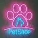Custom Neon | Pet Shop Neon Sign with Paw Print and Dog Design | 22x23 | (Pink, Blue) 1