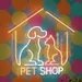 Custom Neon | Pet Shop Neon Sign with Dog Cat House Design | Flex LED Pet Store Light | Plug In Neon Wall Decor | Durable Energy Efficient Pet Shop Advertising Sign | 22x23 | (Orange, White) 1