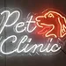 Custom Neon | Pet Clinic Neon Sign with Dog Head Design | 14x24 | Multicolor (White, Orange, Red) 1