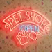 Custom Neon | Pet Shop Neon Sign with Paw Print Design | 16x24 | Red 1
