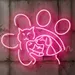 Custom Pet Paw Neon Sign with Dog and Cat Design | 20x24 LED Neon Light | Perfect for Veterinary Clinics, Pet Shops, Grooming Salons, Animal Shelters, and Pet Lovers | Bright Pink Glow Wall Decor 2