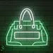 Handbag Shape Neon Sign 21x23 Inch | Fashion-Inspired LED Neon Wall Light | Green & White Purse Neon Artwork for Bedroom, Closet, Living Room, Salons, Boutiques, Retail Stores, Events, and Parties 2