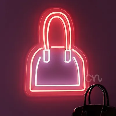 Custom Neon | Custom Handbag Neon Sign | 21x16 Inch Red & White