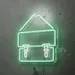Custom Neon | Custom Neon Sign | Messenger Bag Shape LED Wall Light | Stylish 20x17 Inch Green & White 2