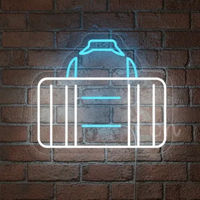 Custom Neon Handbag LED Sign | 17x20 Purse Shape Wall Light for Fashion Boutiques, Retail Stores, Home Decor, and Events | Stylish Blue and White Energy-Efficient Neon Light for Modern Displays