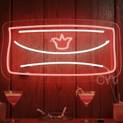 Custom Neon | Clutch Purse Neon Sign with Crown Detail | 11x21 | Red and White