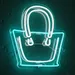 Custom Neon | Tote Handbag Neon Sign | 20x19 | Blue and White Accent Lighting 2