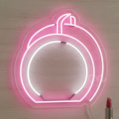 Custom Neon | Round Handbag Neon Sign | 20x19 | Pink and White LED Accent Lighting