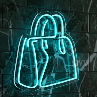 Custom Neon | Fashion Handbag Outline Neon Sign | 20x17 | Blue