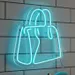 Custom Neon | Fashion Handbag Outline Neon Sign | 20x17 | Blue 2