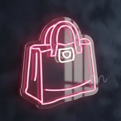Custom Neon | Handbag with Buckle Neon Sign | Energy-Efficient LED Wall Light for Fashion Boutiques, Retail Stores, Bedroom and Event Decor | 18x16 | Pink and White