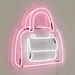 Custom Neon | Handbag with Front Pocket Neon Sign | 20x18 | Pink and White 1